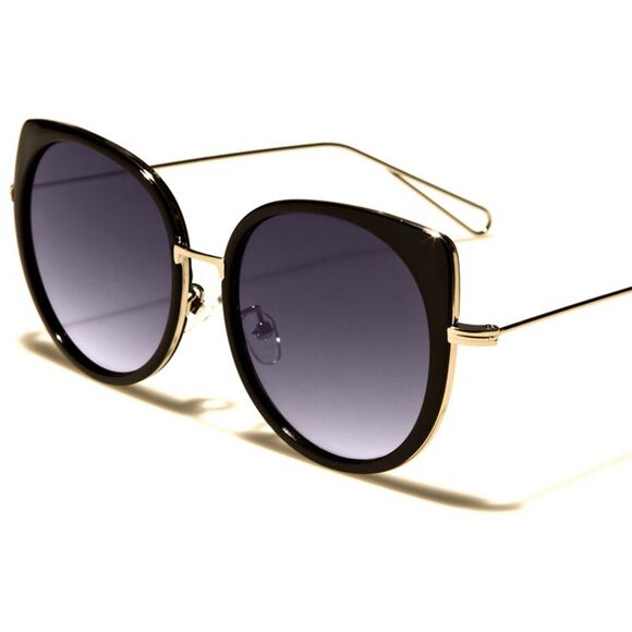 Designer Celebrity Fashion Elegant Chic Foxy Womens Black Cat Eye Sunglasses - Picture 1 of 2